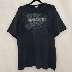 Vintage Y2k Unearth Metal Band T-Shirt Graphic Tee Grunge Anvil Tag Size XL